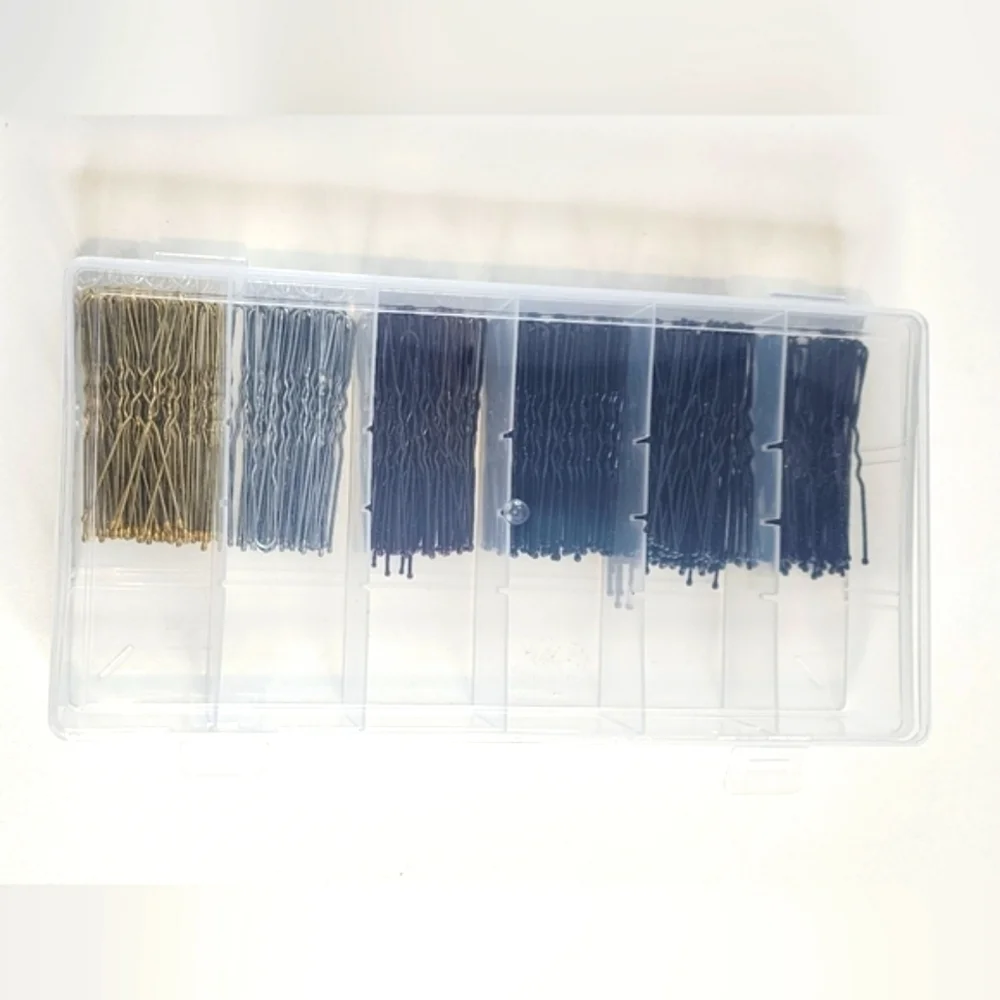 New Multi-Color Bobby Pin Set With Plastic Organizer